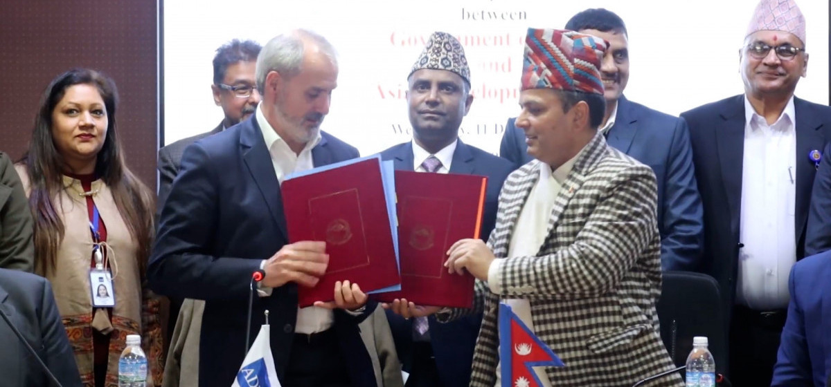 नेपाल र एडिबीबीच दुईवटा परियोजनाका लागि २१ अर्ब २३ करोडको सहयोग सम्झौता