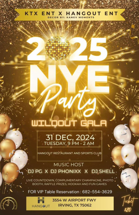 अंग्रेजी नयाँ वर्षमा टेक्सासमा न्यू इयर पार्टीको आयोजना