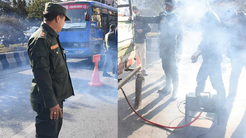 काठमाडौँमा प्रदूषण परीक्षण: ५४ प्रतिशत सवारीसाधन मापदण्डविपरीत