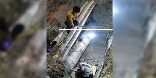 Drinking water pipe in Thapathali repaired